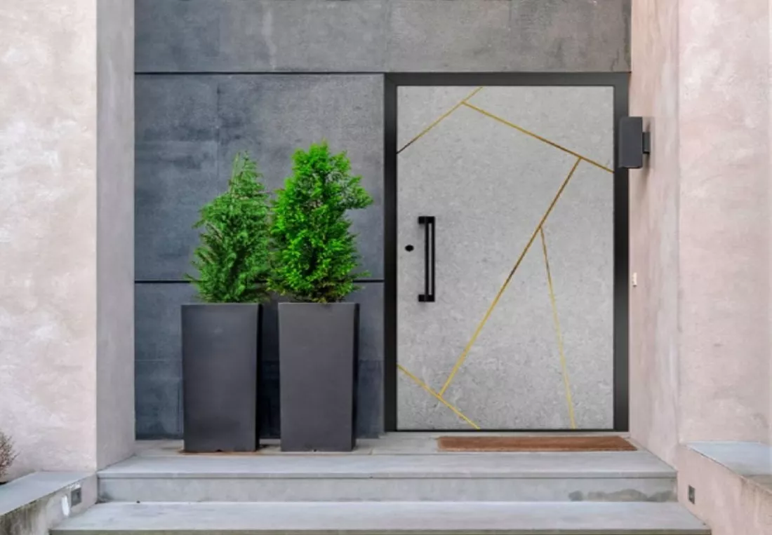 Panele drzwiowe z dekorem ze spieków